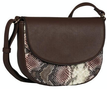 Tom Tailor Esta Flap Bag, Flap Bag M Top Zip Snake Brown (28052 177)