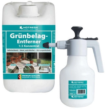 Hotrega Gr&uuml;nbelagentferner 5 L + Druckspritze 1,5 L