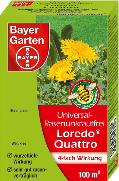 Bayer Garten Loredo Quattro Universal-Rasenunkrautfrei 100 ml Test TOP  Angebote ab 9,49 € (August 2023)