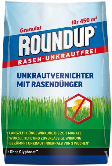Roundup Rasen-Unkrautfrei mit Rasendünger 9kg für 450 m²