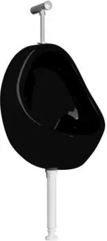 vidaXL Wandurinal mit Spülventil, Keramik, schwarz (143992)