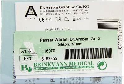Dr. Junghans Medical Pessar Wuerfel Silikon 37Mm Gr.3 N.Arabin