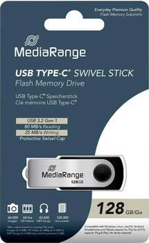 MediaRange USB Type-C 3.2 Gen1 Flash-Laufwerk Drehkappengehäuse