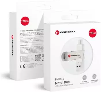 Forcell F-DATA Metal Duo USB-Stick 128GB USB 3.2 Dual USB-A/C (F-DATA Metal Duo)