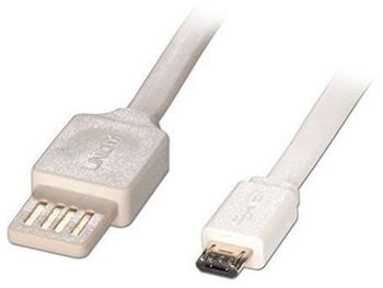 Lindy USB 2.0 Reversible Flachband Kabel 0,5m,weiß