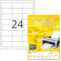 TopStick 8736, TopStick Etiketten 8736, wei&szlig;, 64,6x33,8mm, rechteckig 2400 St&uuml;ck,