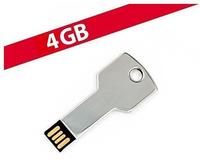 Gadget 4GB USB Stick 2.0 Metall Schl&uuml;ssel Form verchromt Silber Speicherstick