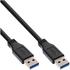 InLine USB 3.0, Kabel, A, an A, schwarz, 5m (35250)