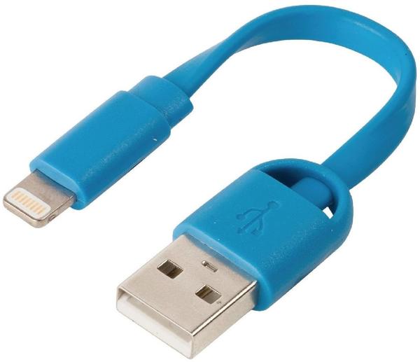 Sweex SMCA0311-07 USB-Daten- und Ladekabel mit Schlüsselanhänger, USB-A 8-Pin-Lightning-Stecker, 0,10 m blau