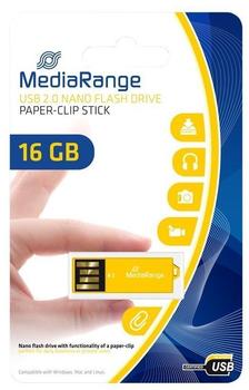 MediaRange USB 2.0 Nano-Speicherstick Büroklammer 16GB gelb