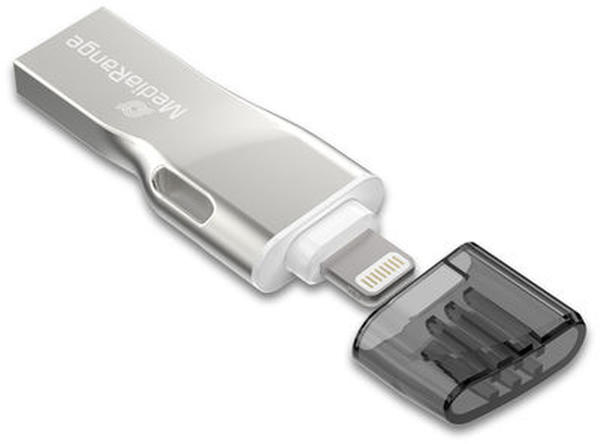 MediaRange 64GB USB 3.0 silber inkl. Apple Lightning Stecker