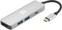 Trekstor i.Gear Portplus Basic, 4in1 Type-C Mobile Dockingstation, (2x Type-C+HDMI+2x USB3.0) silver