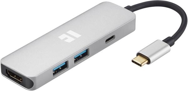 Trekstor i.Gear Portplus Basic, 4in1 Type-C Mobile Dockingstation, (2x Type-C+HDMI+2x USB3.0) silver