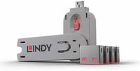 Lindy - Usb Port Lock 4 Tlg. Pink - 4er Set, Farbcode: Pink, 40450