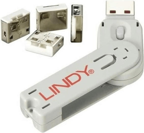 LINDY USB-Portblocker Blau USB-Lock + Key