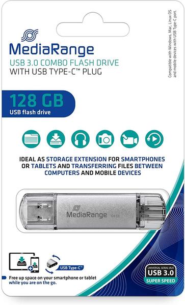 MediaRange USB 3.0 Kombo Typ-C 128GB