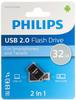 Philips FM32DA148B 2-in-1 - USB-Flash-Laufwerk - 32 GB - USB 2.0 / micro USB