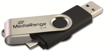 MediaRange USB-Stick 32 GB, USB 2.0, Schwarz, Silber