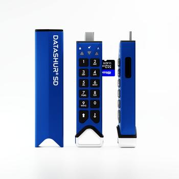 iStorage IS-FL-DSD-256-DP Externer Speicherkartenleser Blau IS-FL-DSD-256-DP USB-C 3.2