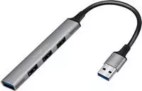 LogiLink UA0391 USB-Hub 4 Port USB-A USB 3.0 5 GBit/s Aluminium-Grau UA0391