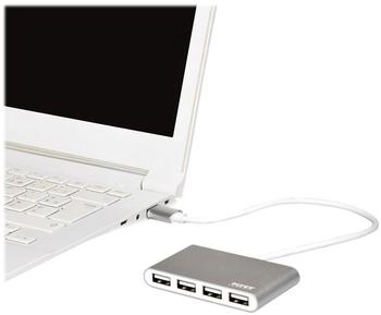 Port Designs USB 2.0 Hub 4 Port Grau, Weiß (900120)