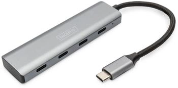 Digitus USB-C 4 Port HUB mit Aluminiumgehäuse Dunkelgrau (DA-70246)