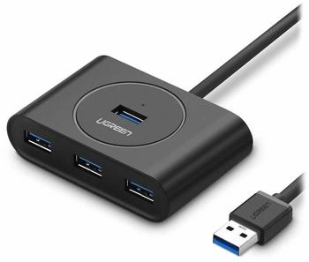 Ugreen 4-in-1 USB 3.0 Hub mit 0,5 m Anschlusskabel schwarz (20290)