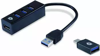 Conceptronic 4-Port USB 3.2 Gen1 Hub (HUBBIES04B)