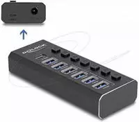 DeLOCK 7Port USB Hub mit 3 Ports 10 Gbps und 4 SchnellladeP