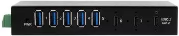 Exsys USB 3.2 Gen 2 Hub 7-Port, 2x USB-C, 5x USB-A, Metall (EX-12297HMS)