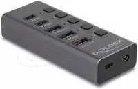 64248 - USB 5 Gbps Hub mit 2 x USB Typ-A und 2 x USB Type-C Buchse und 1 x Schnel