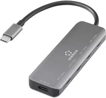Renkforce RF-USBCH-220 USB-Hub 4-Port USB-C USB 3.2 Gen2 10GBit/s Aluminiumgehäuse grau (RF-6872246)