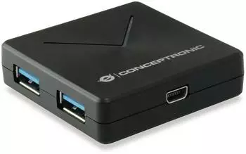 Conceptronic HUBBIES02B 4-Port USB 3.0 Hub, schwarz (HUBBIES02B V02)