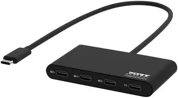 Port Designs Port Connect USB-C-Hub 4-Port 5Gbit/s 100W PD Aluminium (900147)