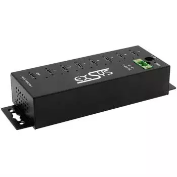 Exsys EX-1537HMVS USB-C 3.2 Gen 1 Hub, 7-Port, Metall, 15KV EDS-&Uuml;berspannungsschutz (EX-1537HMVS)