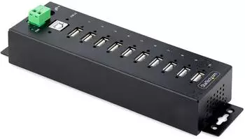 StarTech Industrieller USB 2.0 Hub 10-Port, verriegelbare Ports, ESD Level 4 (USB210AIND-USB-A-HUB)