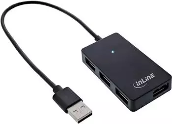 InLine USB 2.0 Hub 4-Port, schwarz, Kabel 30cm (33293I)