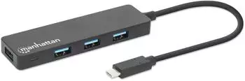 Manhattan USB-C Dockingstation/Hub, 4x USB-A, USB 3.2 Gen 1 (164924)