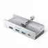Orico MH4PC USB-Hub mit Klemmhalterung, 3x USB-A 3.0 + 1x USB-C 3.0, silber (MH4PC)