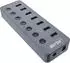 InLine USB 3.2 Gen.1 Hub, 7-Port, mit Schalter, Aluminium, grau (35395D)