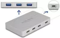 Delock 7 Port USB Hub mit 4 x Type-C Buchse und 3 Typ-A PD 82 Digital/Daten
