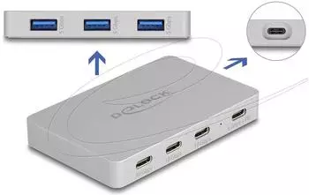 DeLock USB Hub 7-Port USB 3.2 Gen 2 10GBit/s Power Delivery 82W (64279)