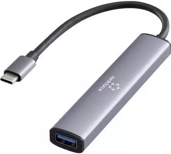 Renkforce RF-USBH-250 USB 3.0-Hub 4-Port USB-A mit USB-C Stecker, grau (RF-6855466)