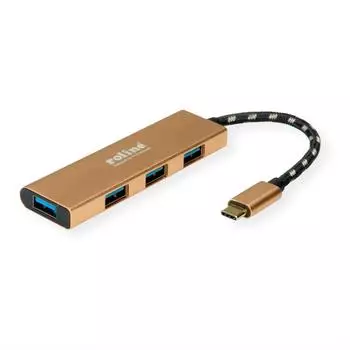 Roline USB 3.2 Gen 1 Slim Hub, 4-Port, Typ-C, Aluminium (14.02.5049)
