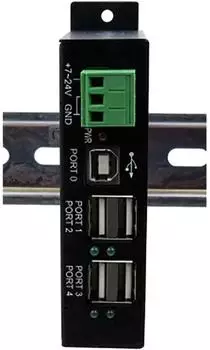 Exsys EX-1163HMS USB 2.0 Hub 4-Port extern, DIN-Rail, Metall (EX-1163HMS)