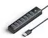 Orico PW7U-U3 USB-Hub 7x USB-A 3.0 + USB-C, 5V/3A, 1m, schwarz (PW7U-U3)
