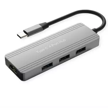 Value USB 3.2 Gen 1 Hub, 4-fach, USB-C Anschlusskabel (14.99.5035)