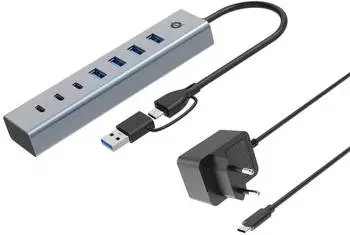 Conceptronic HUBBIES20GP USB-C 7-Port USB 3.0 Hub mit Netzteil (HUBBIES20GP)