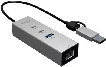 I-Tec USB-C/A Metal HUB 3 Port, 2x USB-C Gen1, 1x USB-A Gen1, 2,5G LAN (CAMETALG325HUB)