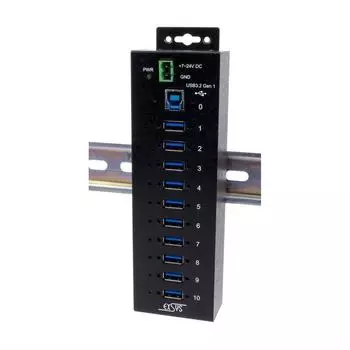 Exsys USB 3.2 Gen1 Hub 10-Port managed, DIN-Rail, ESD 15KV (EX-1580SHMVS)